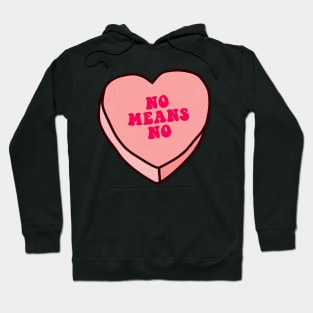 NO MEANS NO ///// Love Heart Typographic Design Slogan Hoodie